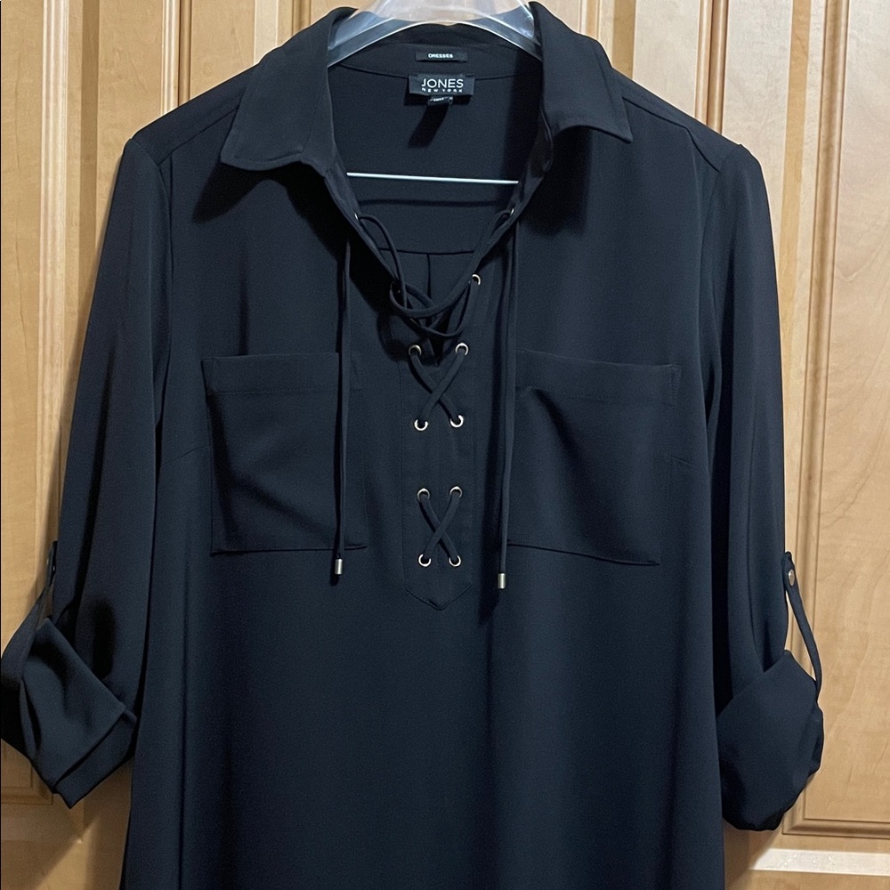 Jones New York Women's Black Lace-Up Dress Size 10
